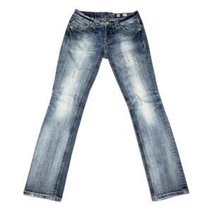 Vintage Y2k Miss Me Embellished Straight Denim Jeans Size 28